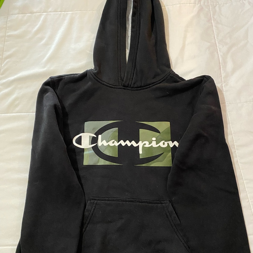 Boys Champion hoodie and sweatpants - typical wear. Pants are barely worn.